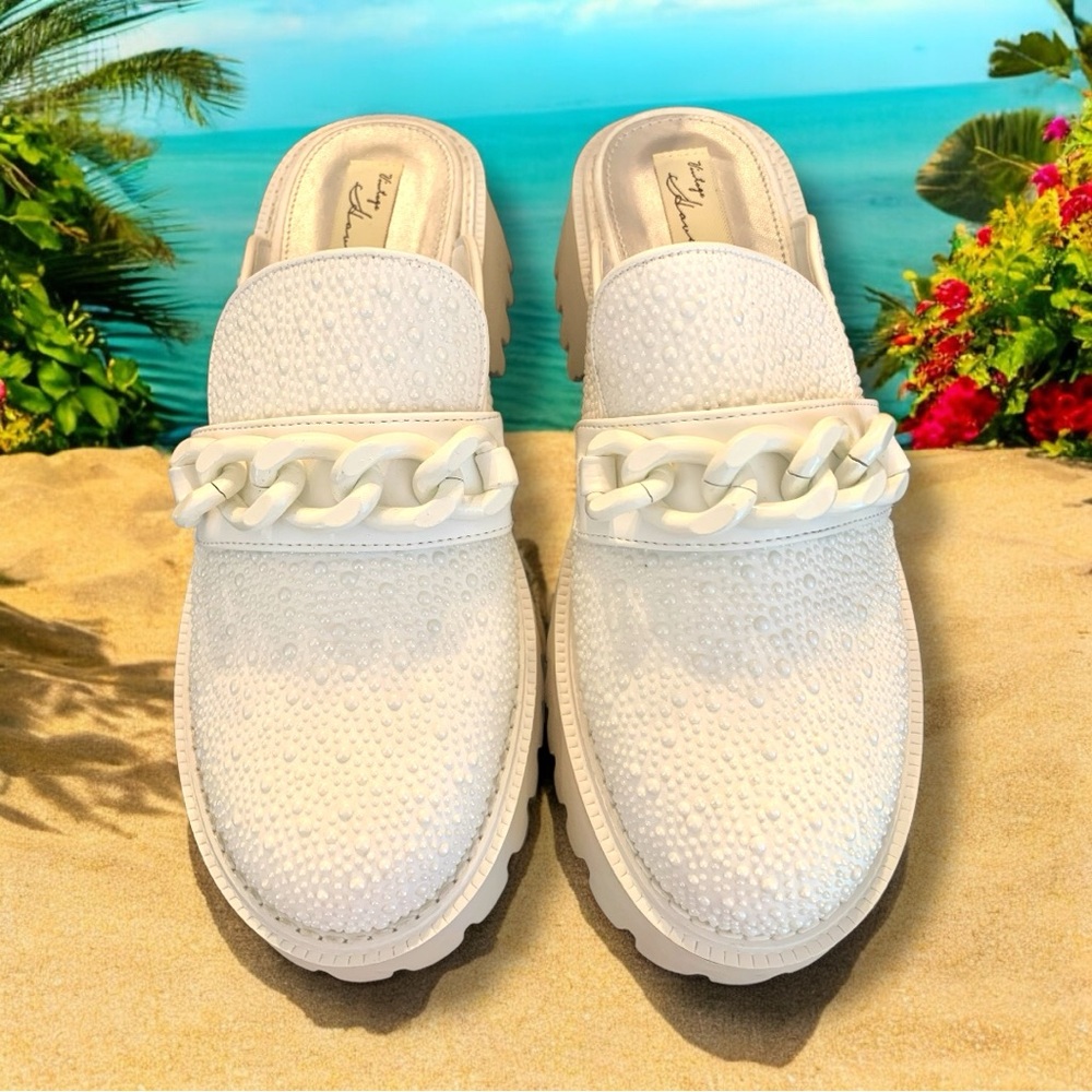 Vintage Havana White Chunky Platform Mules - Picture 6 of 6